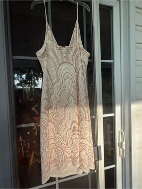 Jump Beige Printed Mini Slip Dress